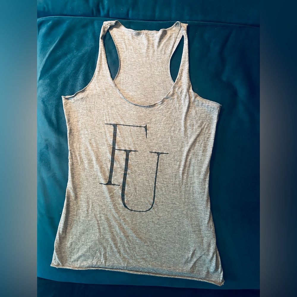 Unbranded “F U” Stretch Cotton Racerback Tank